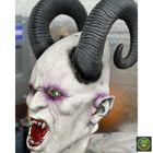 White Demon Latex Half Mask Latex Masks Drop Dead Design Studios Horns