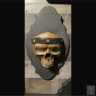 Skull Sconce with LED Flickering Light Gauges and LED Lights Drop Dead Design Studios 