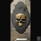 Skull Sconce with LED Flickering Light Gauges and LED Lights Drop Dead Design Studios 