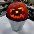 Small Lighted Pumpkin Bucket Drop Dead Design Studios 