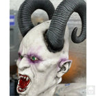 White Demon Latex Half Mask Latex Masks Drop Dead Design Studios Horns 