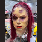Doll Face Latex Half-Mask with Hair