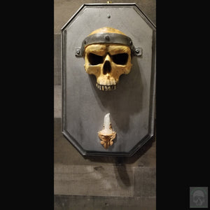 Skull and Flickering LED Candle Light