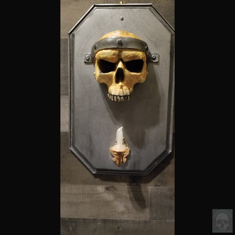 Skull and Flickering LED Candle Light