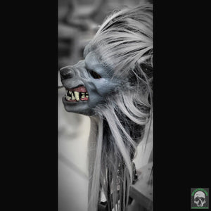 Werewolf Latex Half-mask with Hair